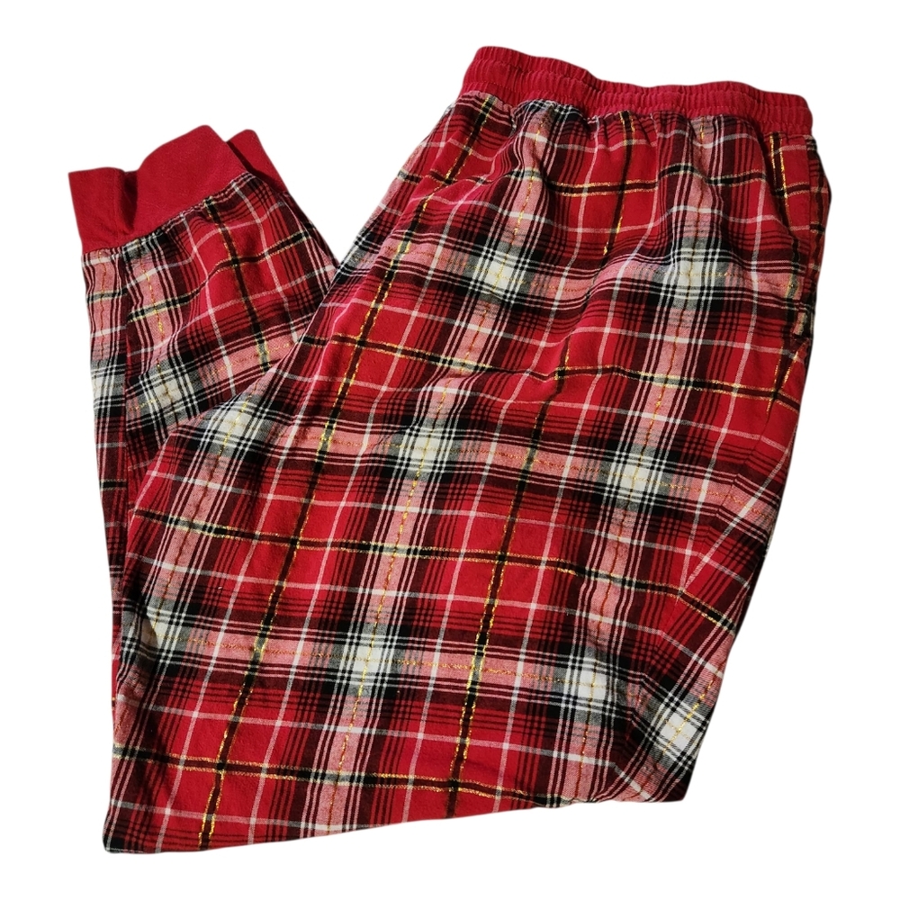 Secret Treasures Women’s Sz 2X Pajama Pants Red Plaid pockets Drawstring - Picture 3 of 10